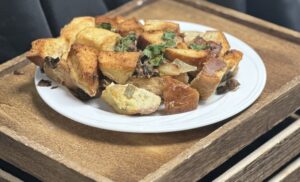Challah Stuffing with Leeks & Mushrooms