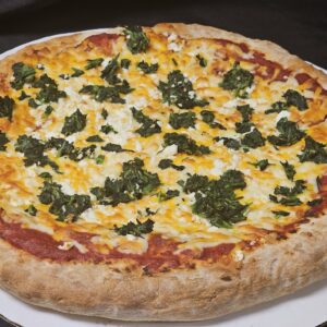 16″ Par Baked Feta and Spinach Pizza