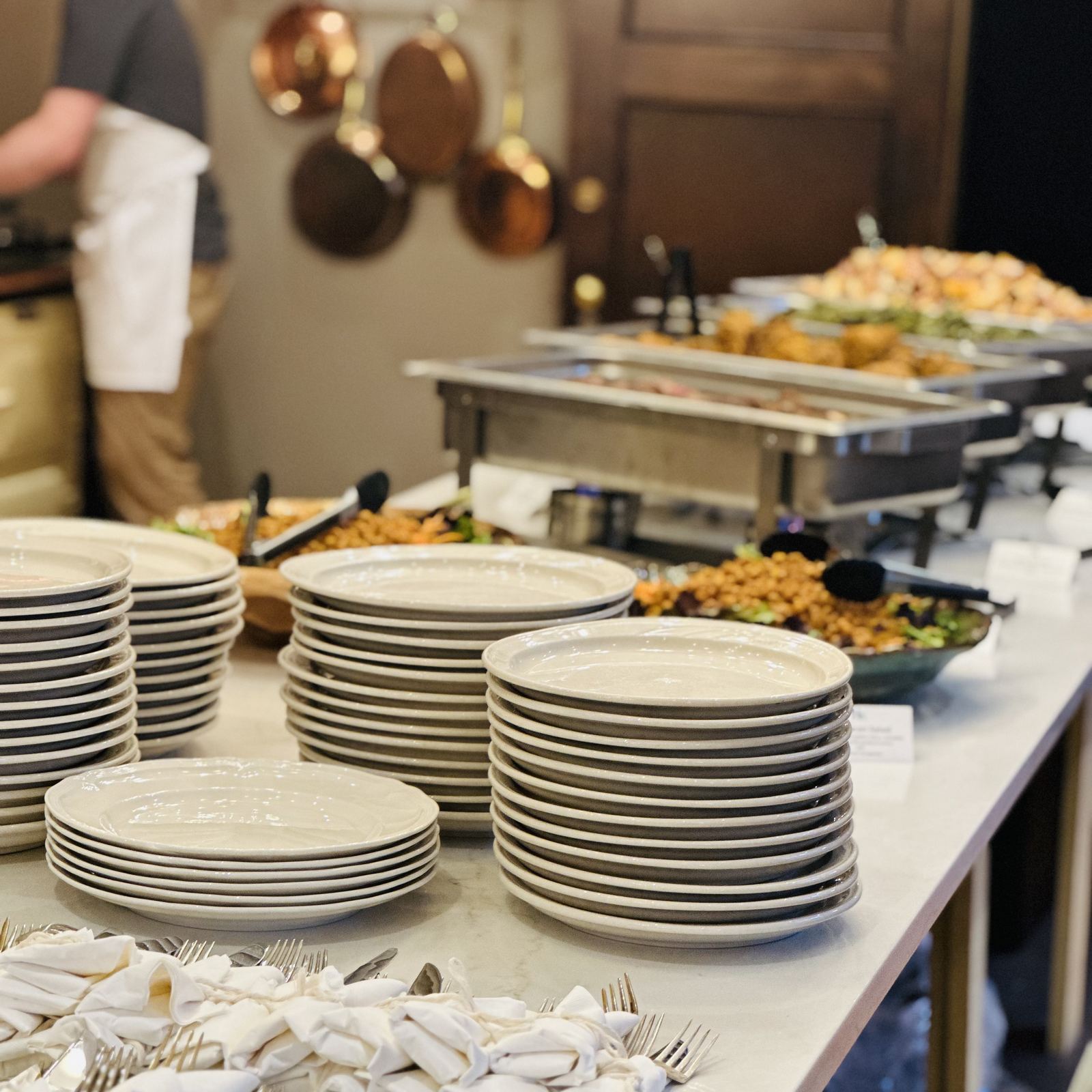 Mosaic catering buffet ready for event service