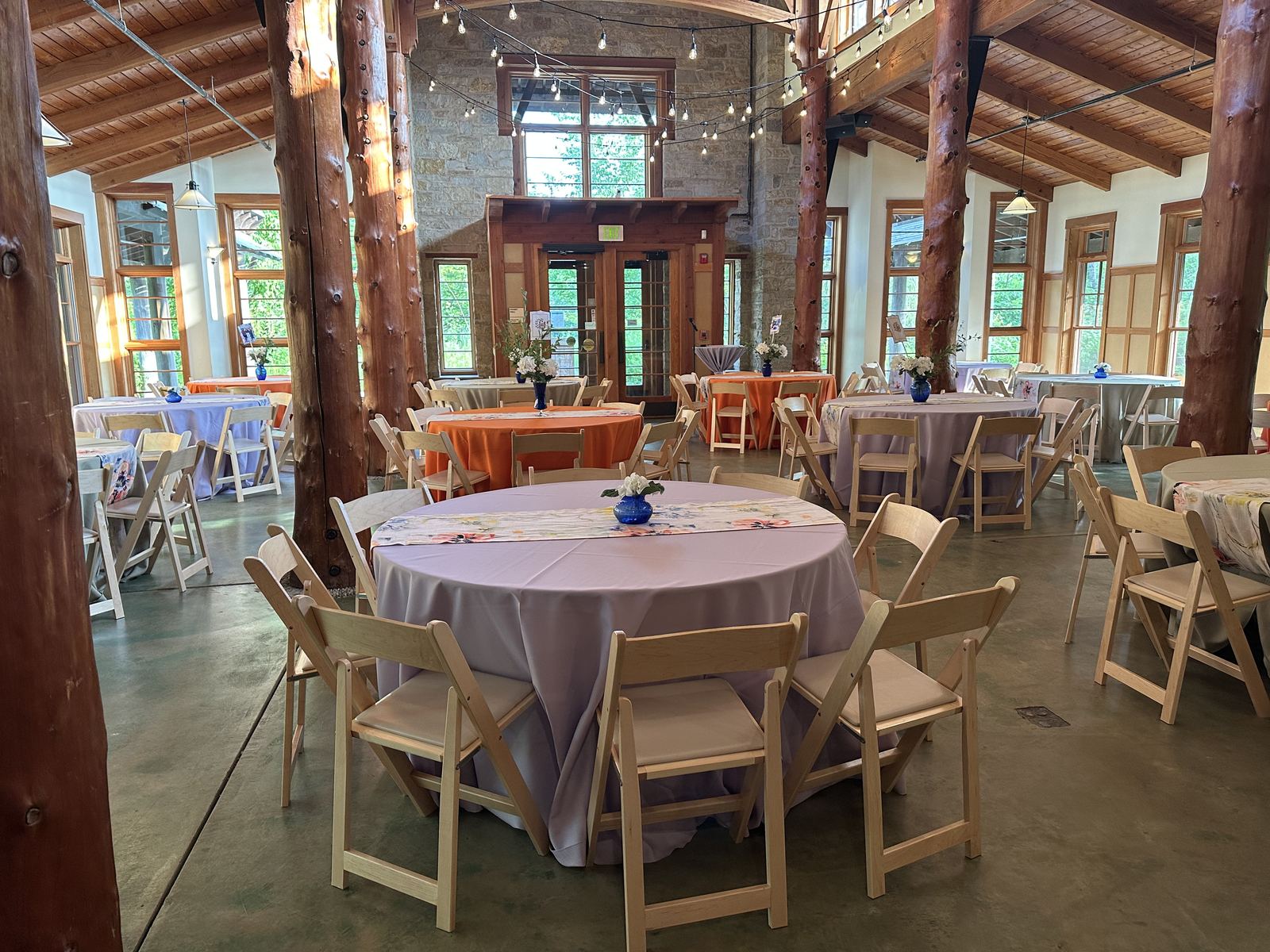 Intimate event venue set for a Mosaic catered gathering
